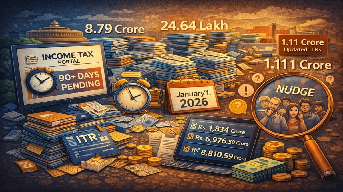 24.64 Lakh ITRs Remain Unprocessed for Over 3 Months