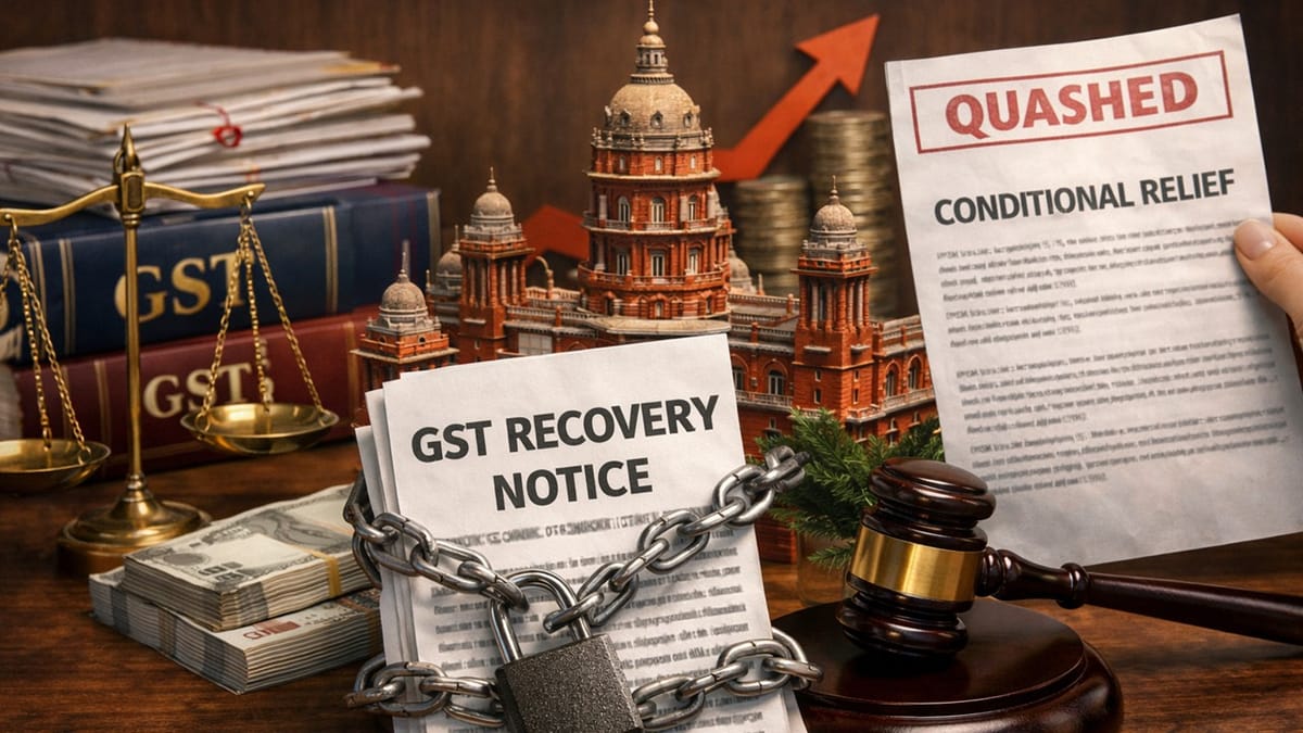 Madras HC Grants Conditional Relief in GST Recovery Case Involving Ex Parte Adjudication