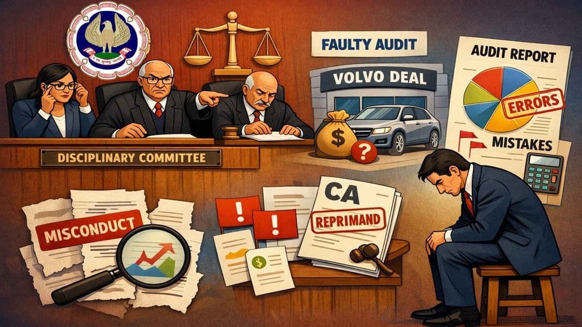 ICAI Disciplinary Committee Reprimands CA Over Faulty Audit of Volvo Car Transaction