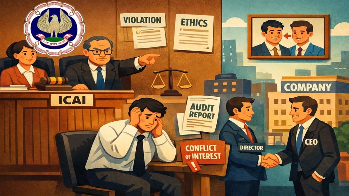 ICAI Reprimands CA for Auditing Company Where His Brother Was Director