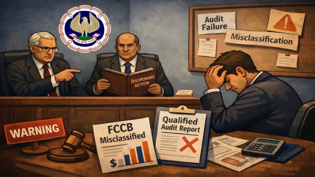 ICAI Reprimands CA for Wrong FCCB Classification and Failure to Qualify Audit