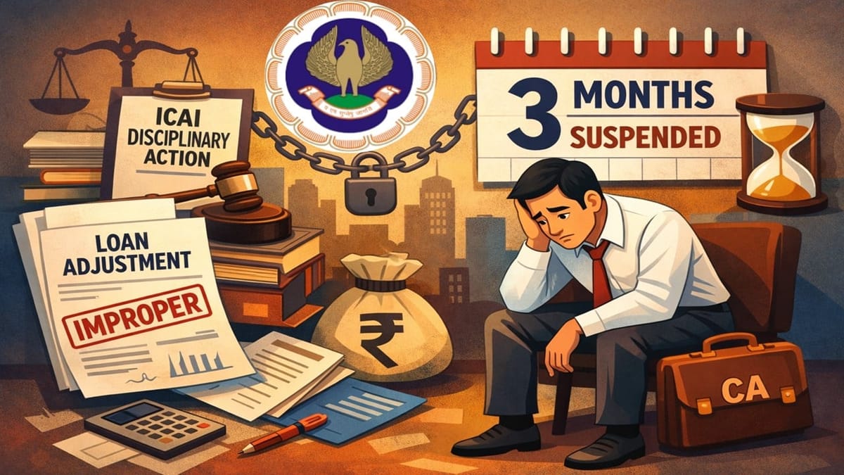ICAI Suspends CA for Three Months Over Improper Adjustment of Director’s Loan