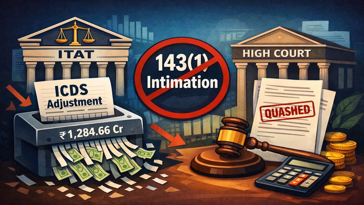 ITAT Deletes Rs. 1,284.66 Crore ICDS Adjustment After  HC Quashes 143(1) Intimation