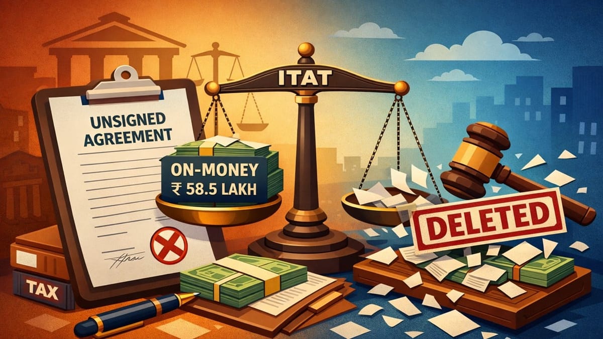 ITAT Deletes Rs. 58.5 Lakh “On-Money” Addition; Unsigned Agreement Held Inadmissible
