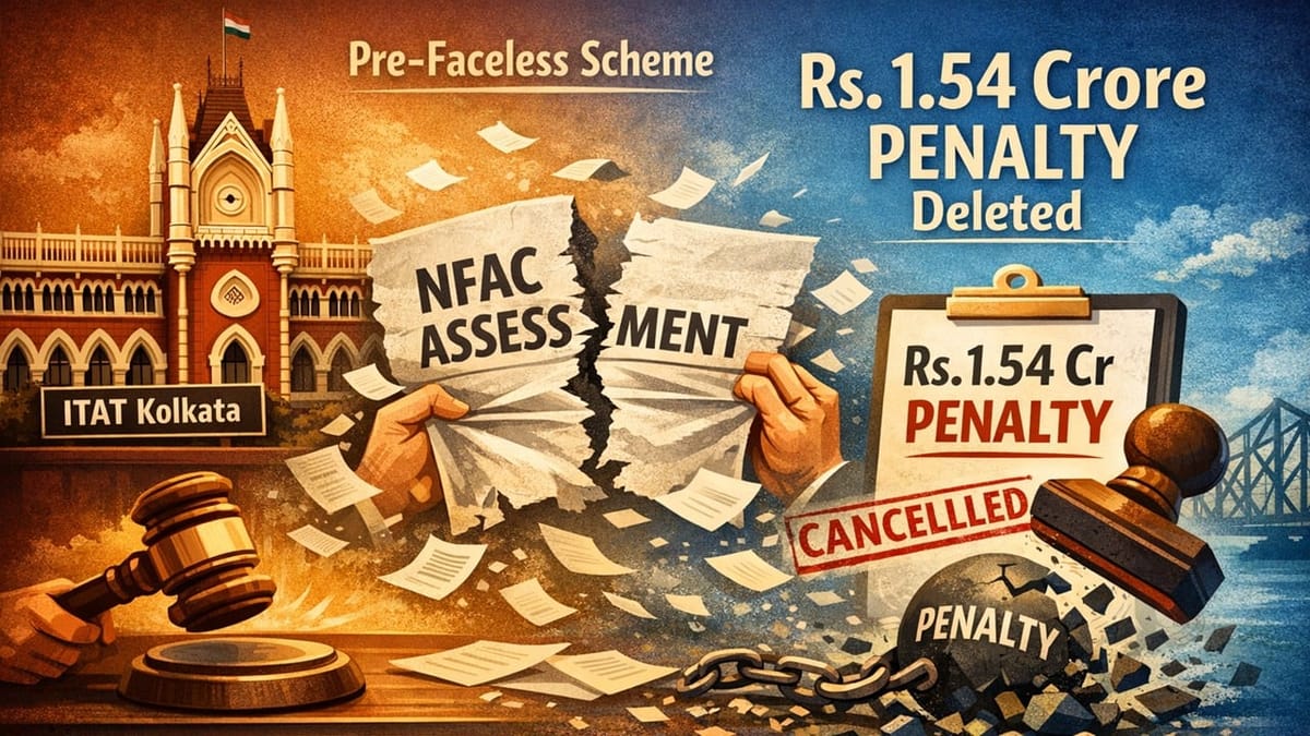 ITAT Kolkata Rules Pre-Notification Faceless Assessment Invalid; Rs. 1.54 Crore Penalty Deleted