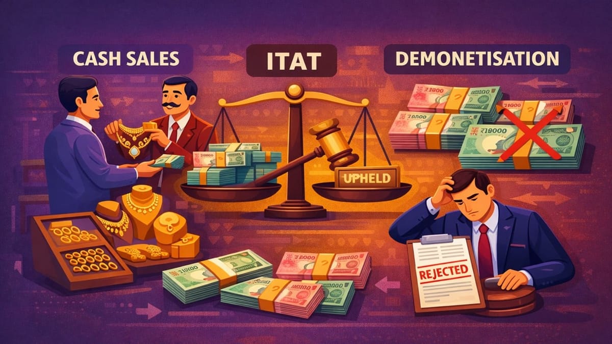 ITAT Upholds Cash Jewellery Sales During Demonetisation; Rejects Revenue’s Appeal