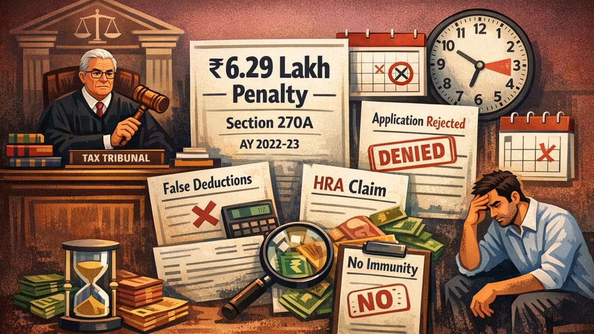 ITAT Upholds Penalty for False Deductions and Excess HRA, Political Donation Claim; Denies Section 270AA Immunity