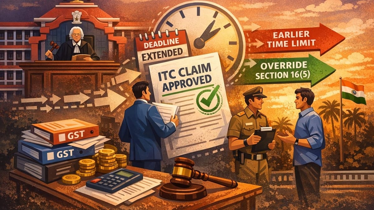 GST Relief: Kerala HC Allows ITC Claim Filed Within Extended Deadline Under Section 16(5)