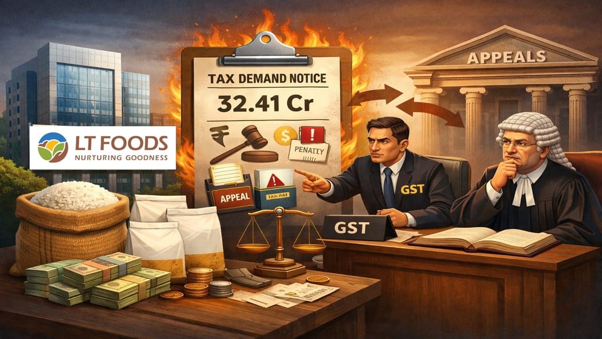 LT Foods Receives Rs. 32.41 Crore GST Demand for wrongful availment of GST exemption