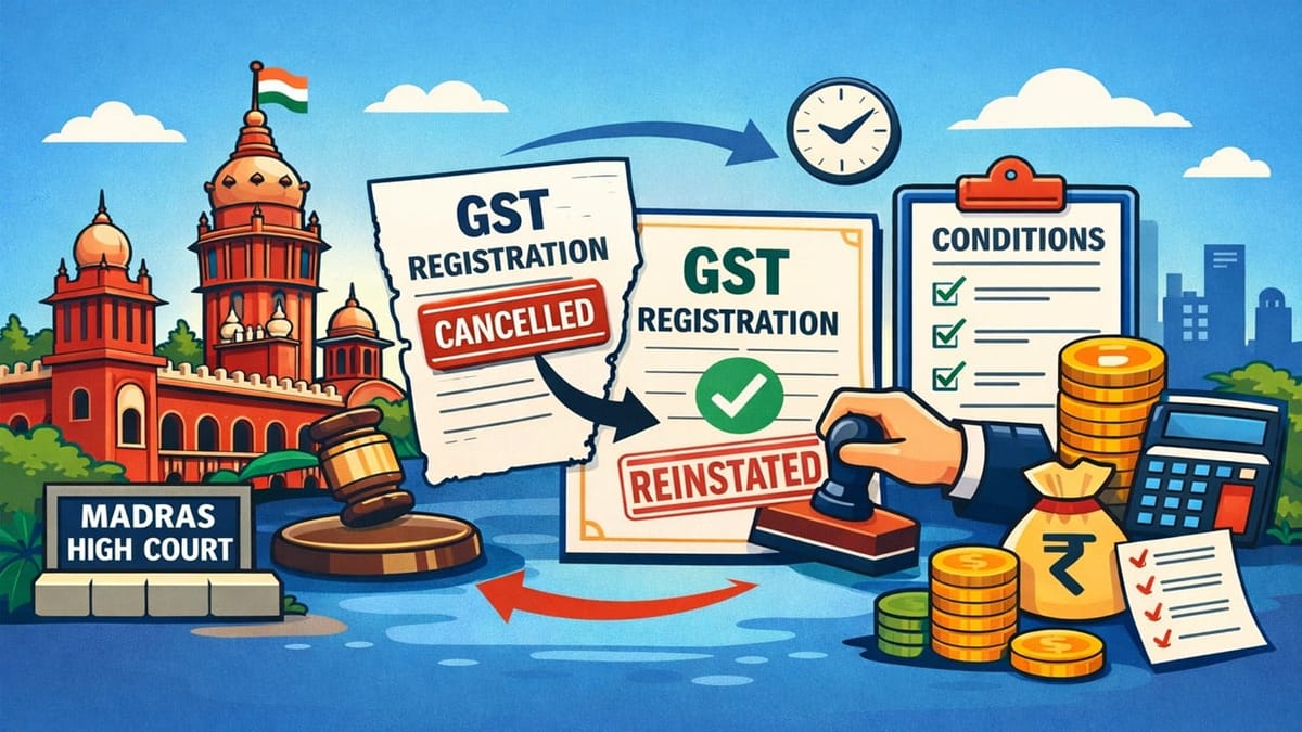 Madras High Court Revives Cancelled GST Registration Subject to Certain Conditions