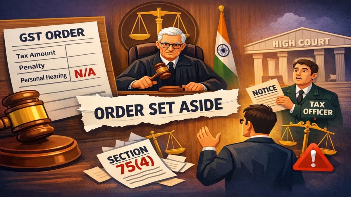 Mentioning “NA” in Personal Hearing Column Violates Section 75(4): Allahabad HC Sets Aside GST Order