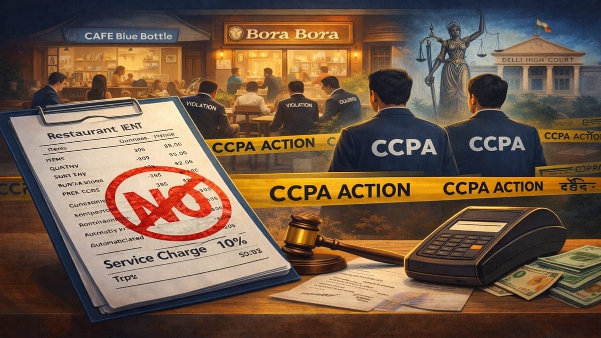No More Forced Tips: CCPA Cracks Down on Restaurants Adding Unauthorised Service Charges