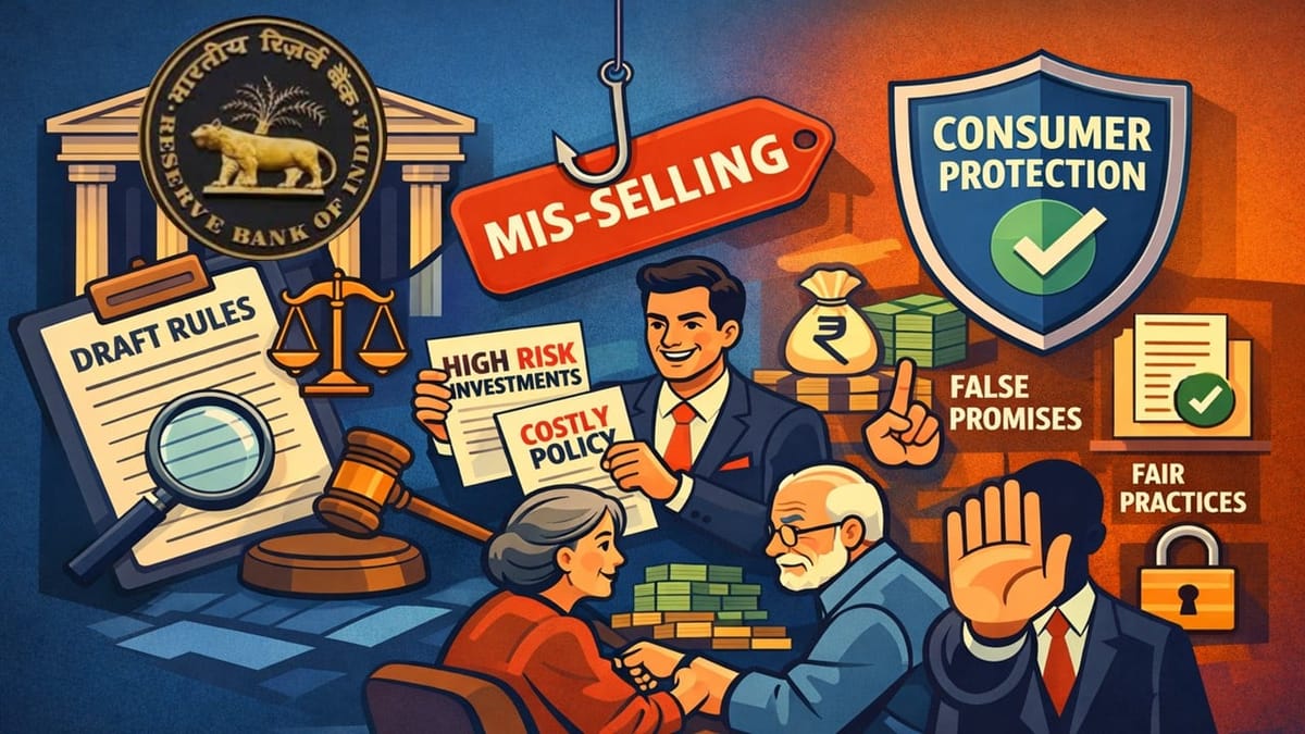 RBI Issues New Draft Rules to Stop Mis-Selling by Banks