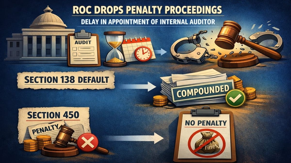 ROC Drops Penalty Proceedings for Delay in Appointment of Internal Auditor