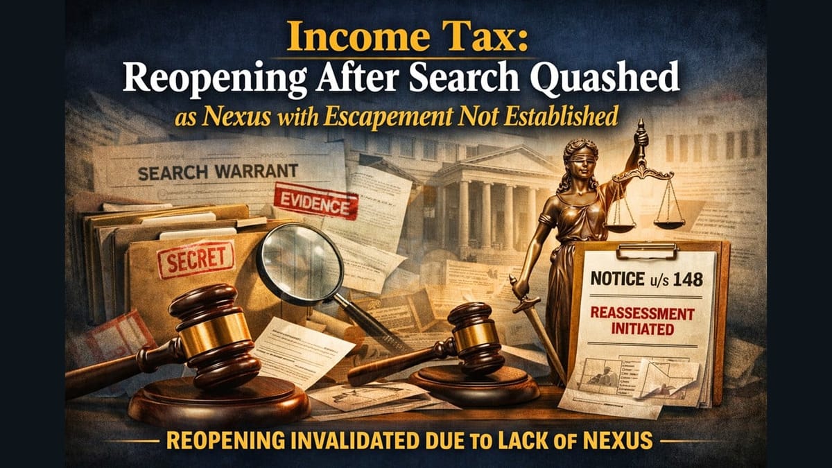 Income Tax: Reopening After Search Quashed as Nexus with Escapement Not Established