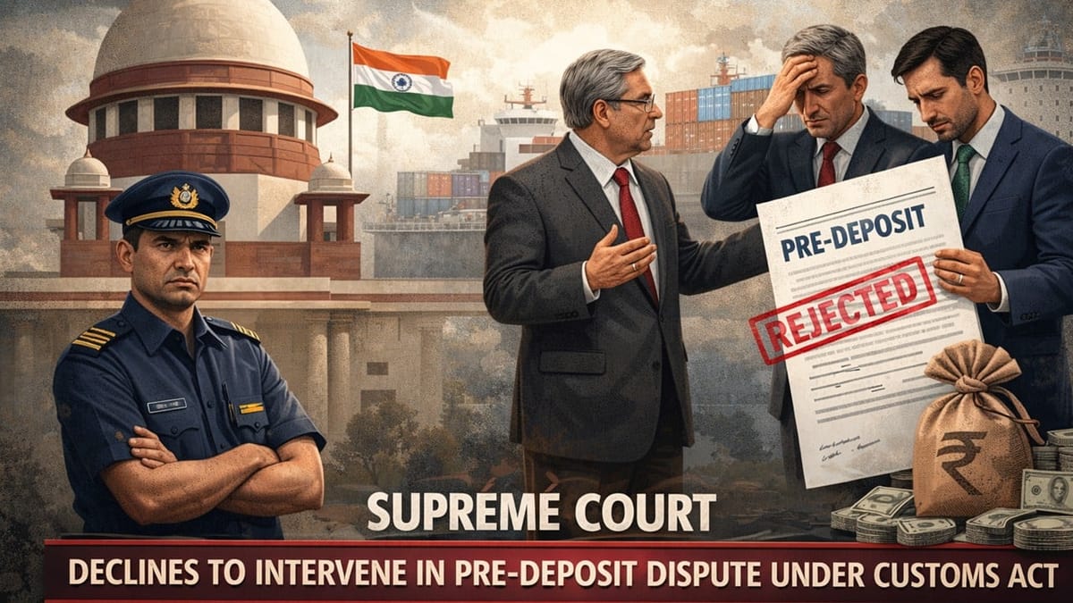 Supreme Court Declines to Intervene in Pre-Deposit Dispute Under Customs Act