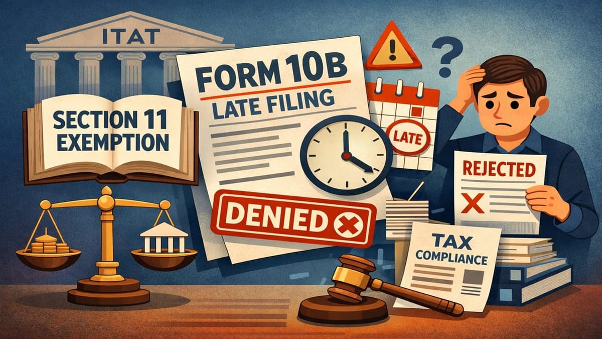 Section 11 Exemption Cannot Be Denied Solely for Late Filing of Form 10B: ITAT