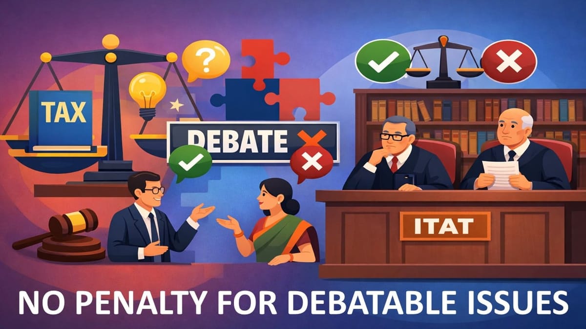 Section 271(1)(c) Penalty Cannot be Levied Where Disallowance Involves Debatable Issue: ITAT