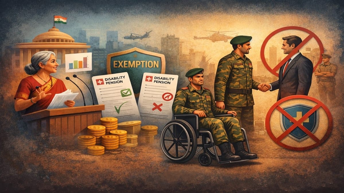 Union Budget 2026: FM Sitharaman Revises Tax Exemption Rules for Armed Forces Disability Pensions