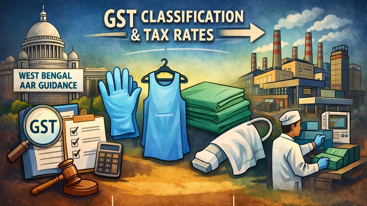 West Bengal AAR Clarifies GST Classification of Medical Disposables Manufactured by Company