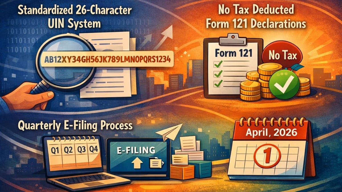 CBDT Mandates Structured UIN System for Form 121 (Earlier Form 15G & 15H) Declarations: Effective April 01, 2026