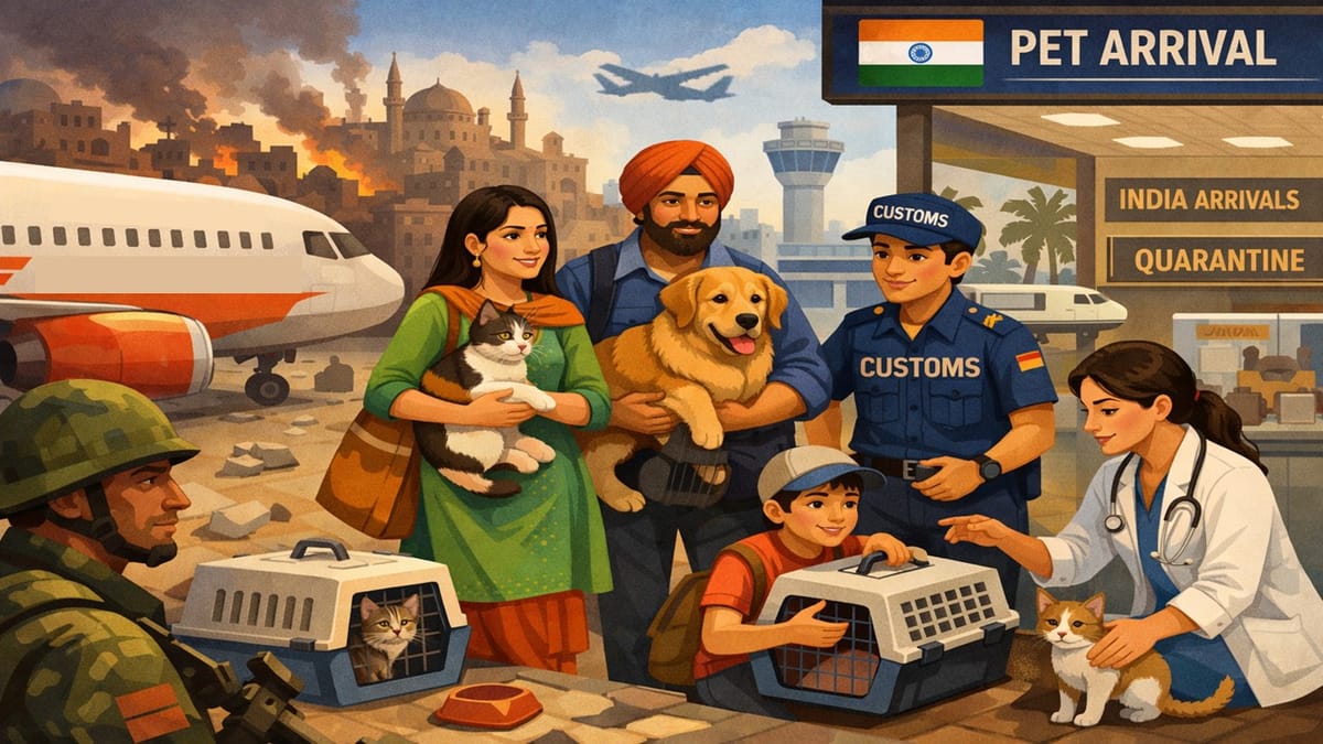 CBIC Allows Indians to Bring Pet Dogs and Cats from War-Hit Middle East