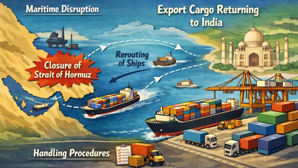 CBIC Circular for Handling Export Cargo Returning to India Due to Strait of Hormuz Closure