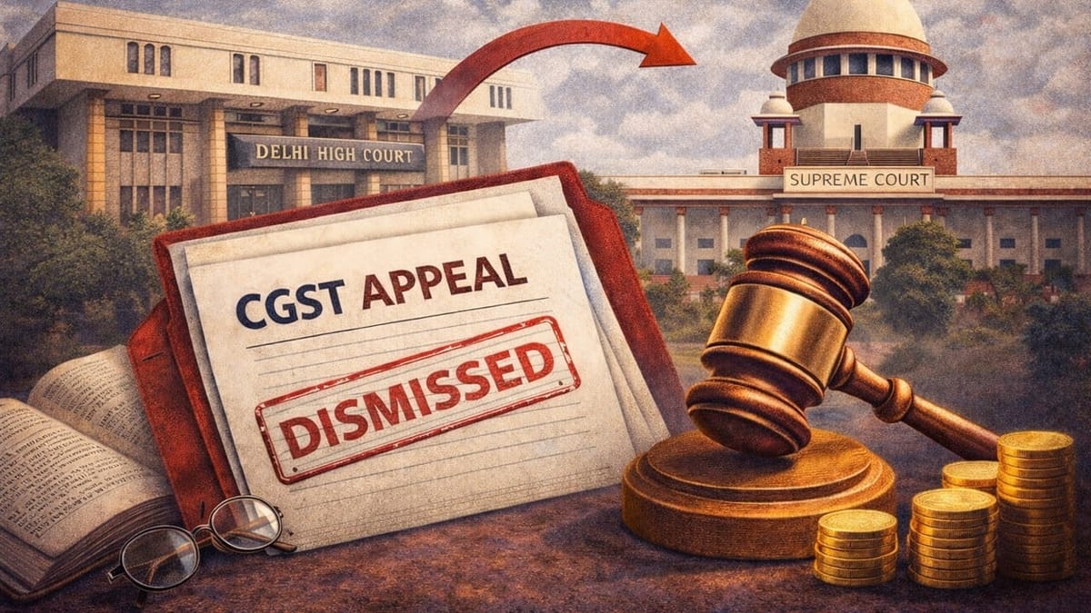 High Court Dismisses CGST Appeal on Maintainability; Directs Revenue to Supreme Court