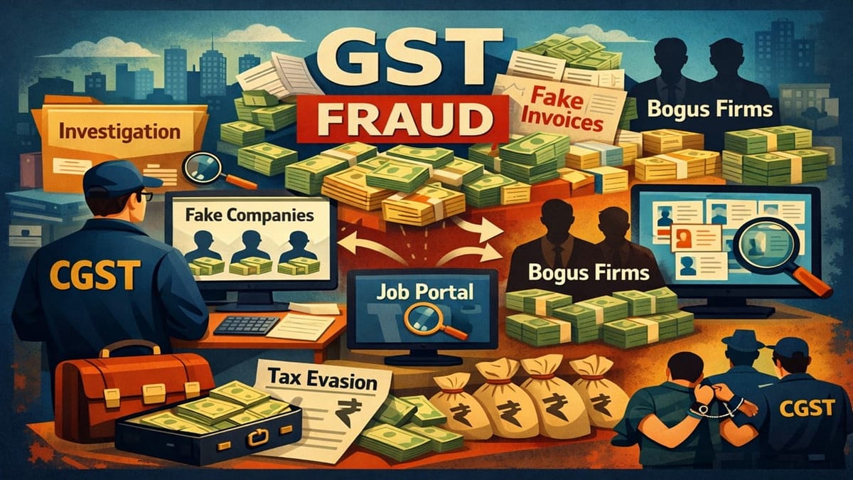 CGST Uncovers Massive Fake GST Fraud Using Job Portal Information