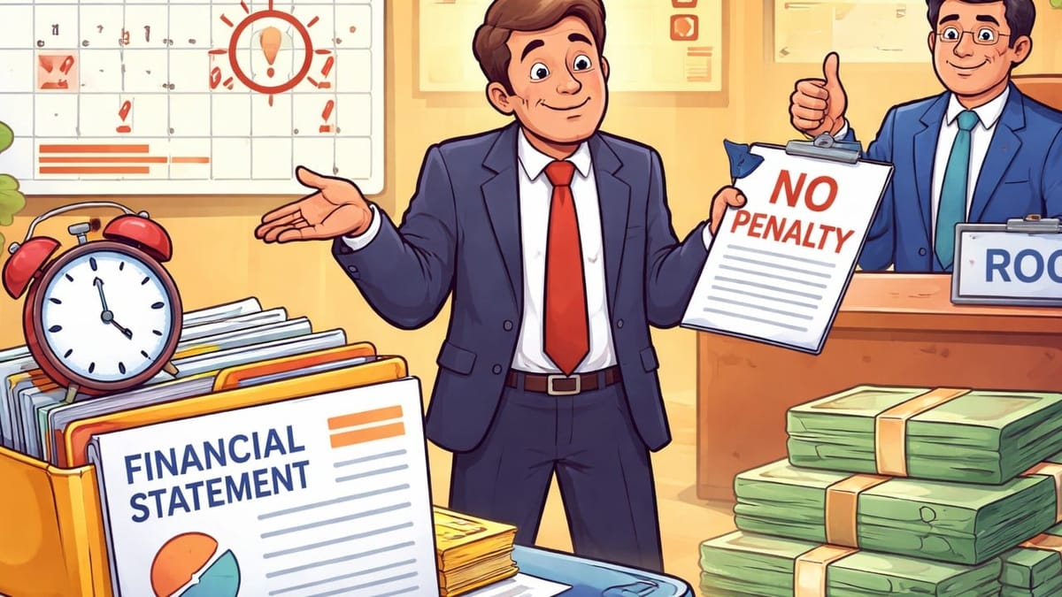 Company Fails to File Financial Statement on Time: ROC Imposes No Penalty