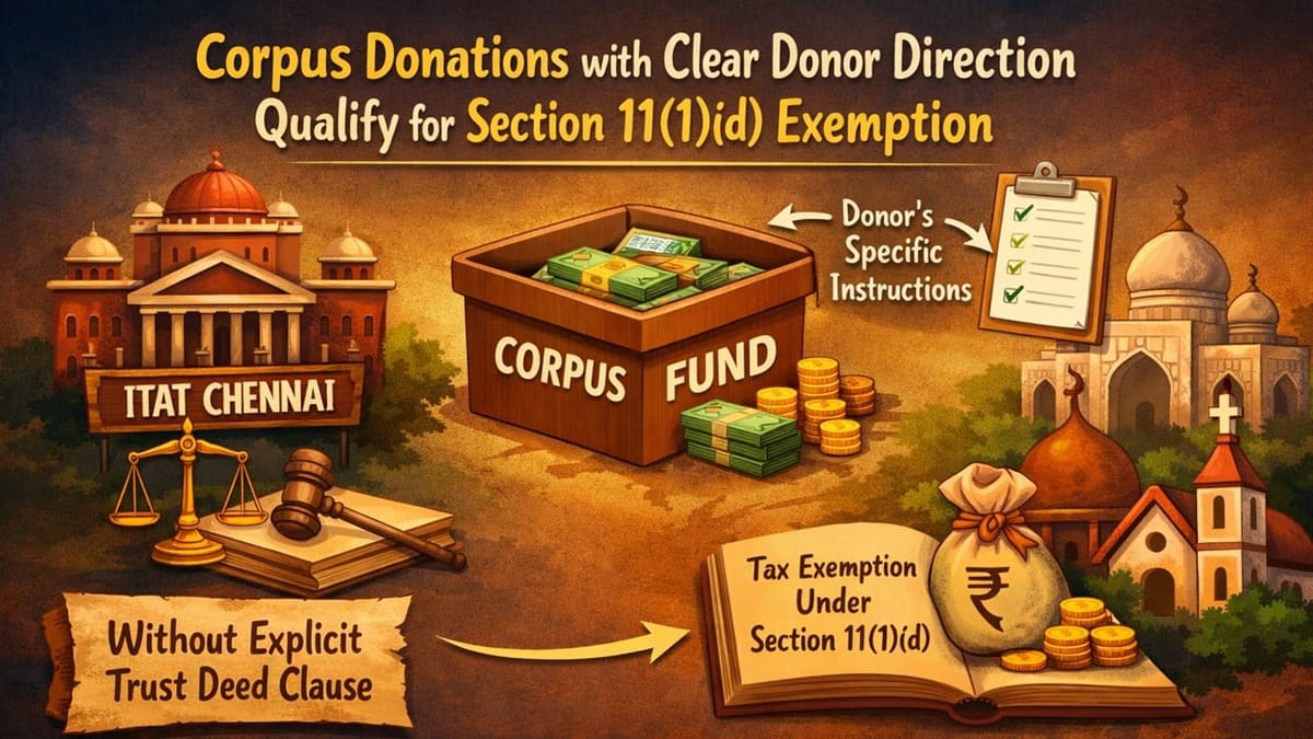 Corpus Donations to ICICI Foundation Stay Exempt under Section 11(1)(d): ITAT