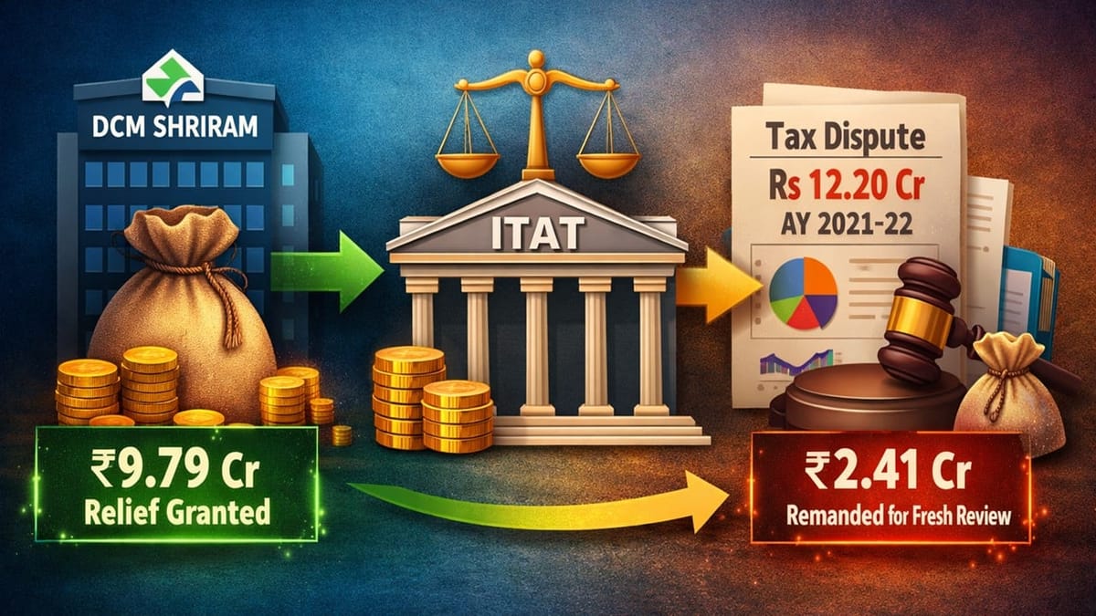 DCM Shriram Secures Major Tax Relief of Rs 9.79 Crore in ITAT Ruling; Partial Matter Sent for Review