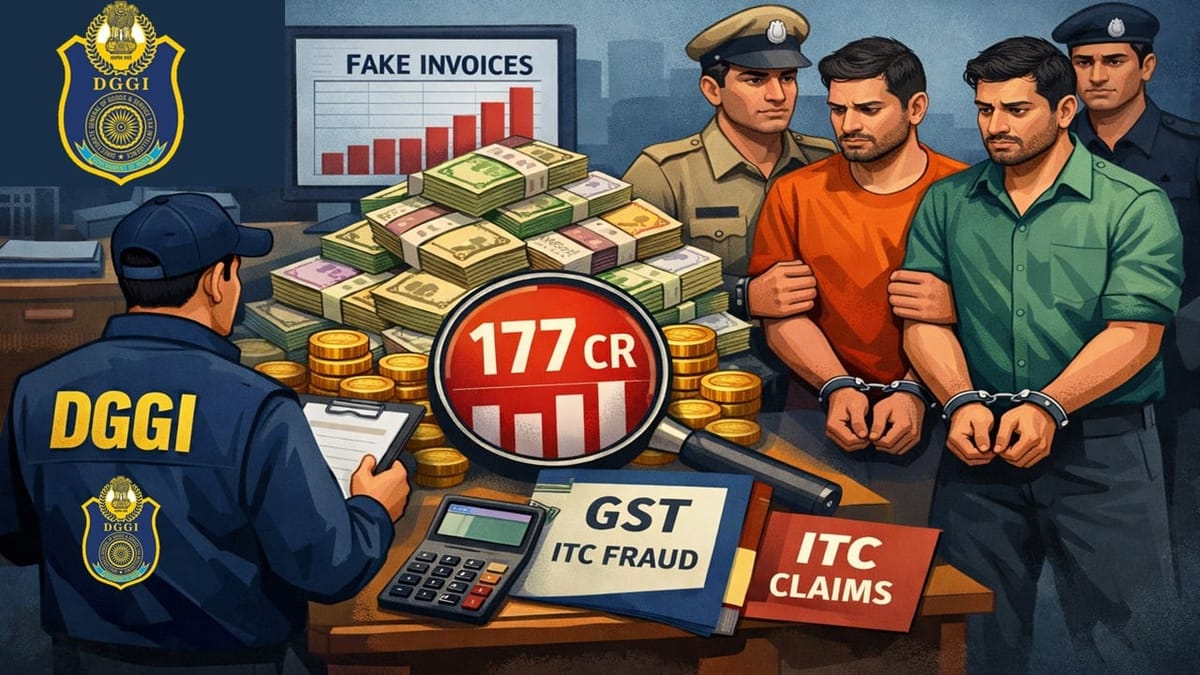 DGGI Uncovers GST ITC Fraud Worth Rs 177 Crore; Two Men Arrested