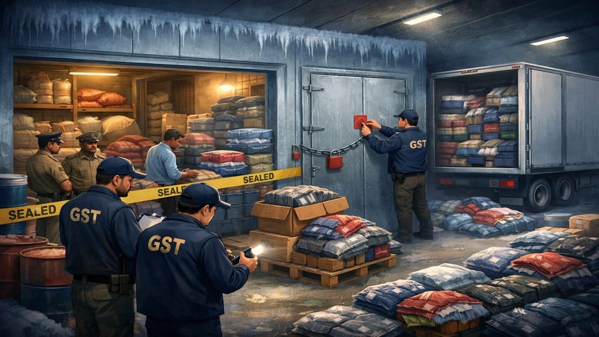 GST Raid Uncovers Illegal Storage of Clothes in Farmers Cold Storage 