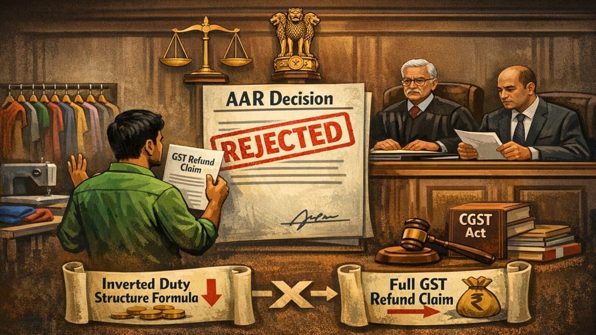 AAR: GST Refund on Inverted Duty Not Eligible for Advance Ruling