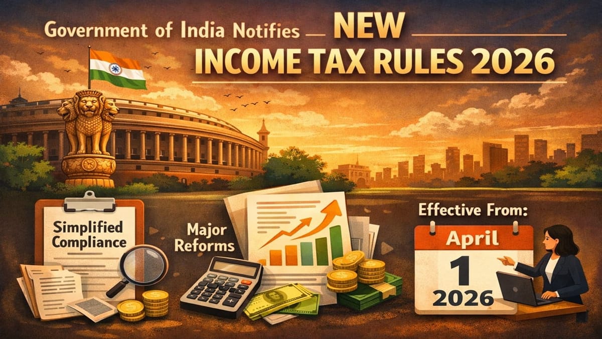 BREAKING: Govt Notifies New Income Tax Rules 2026; Effective from April 01, 2026