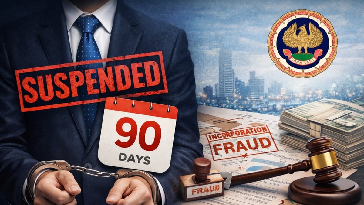 ICAI Disciplinary Committee Suspends CA for 90 Days Over Fraudulent Incorporations