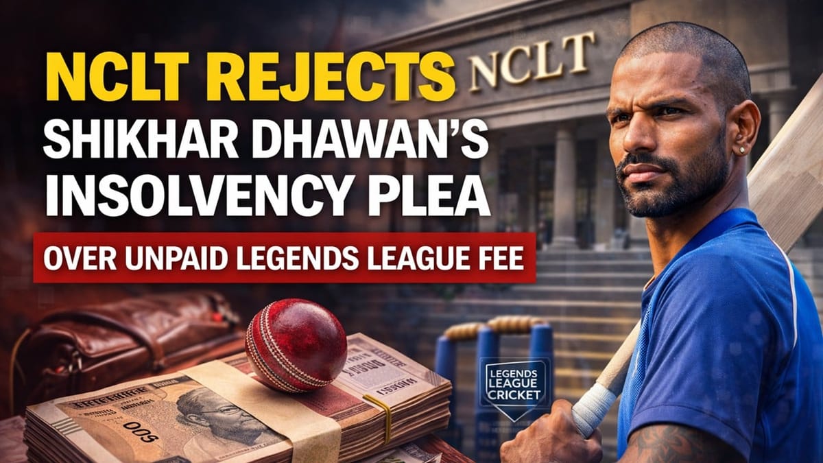 NCLT Rejects Shikhar Dhawan’s Insolvency Plea Over Unpaid Legends League Fee
