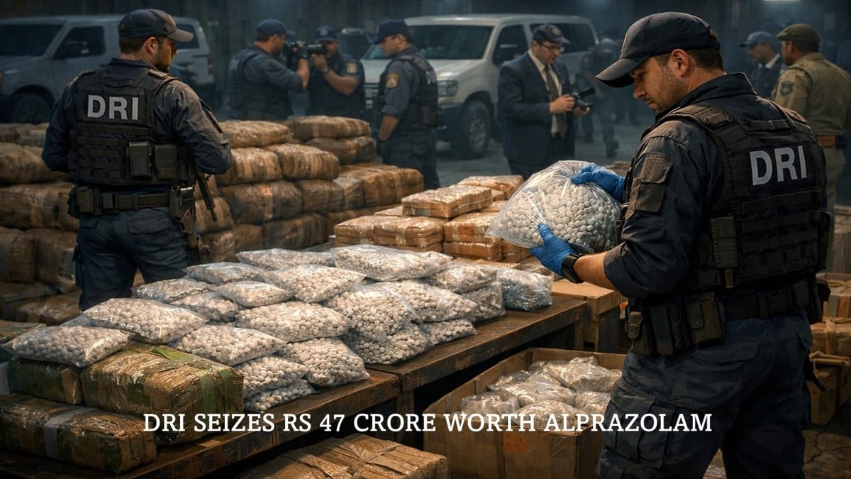 Operation White Hammer: DRI Seizes Rs 47 Crore Worth Alprazolam in Major Drug Bust