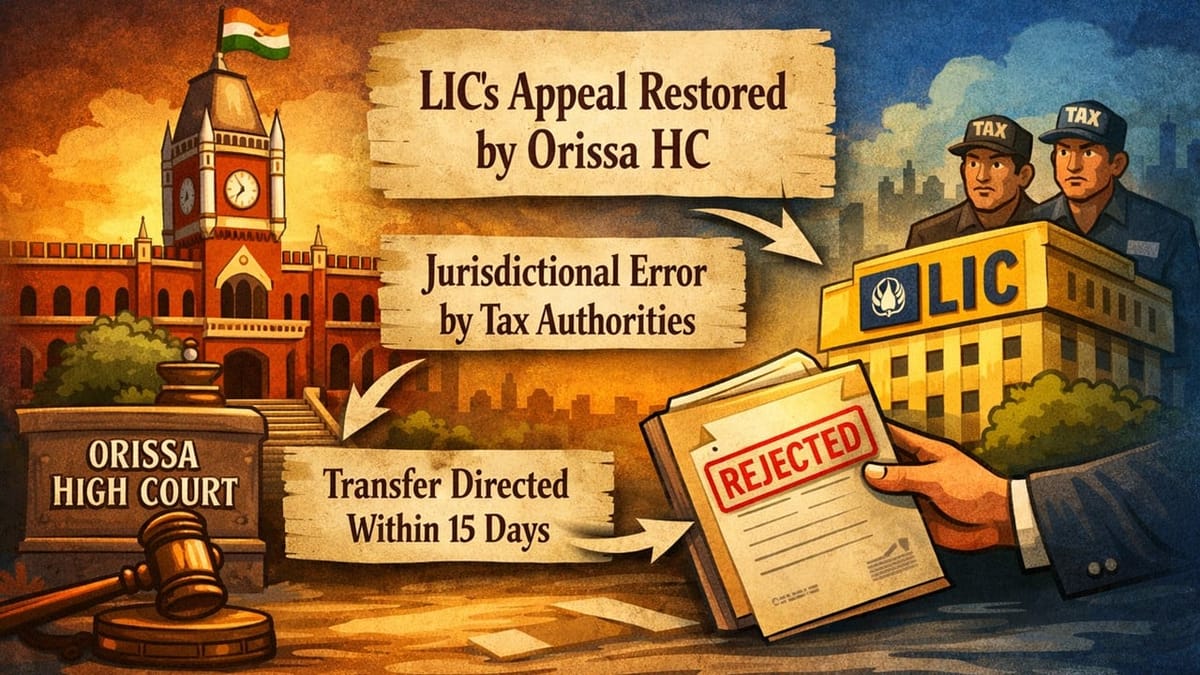 GST Appeal cannot be rejected merely for wrong jurisdiction: High Court Revives LIC’s Appeal