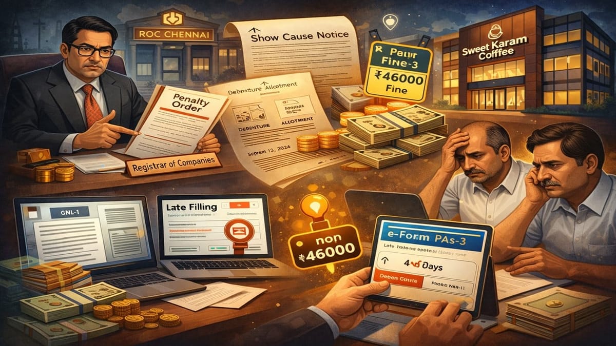 ROC Chennai Imposes Penalty for Delay in Filing Return of Allotment PAS-3