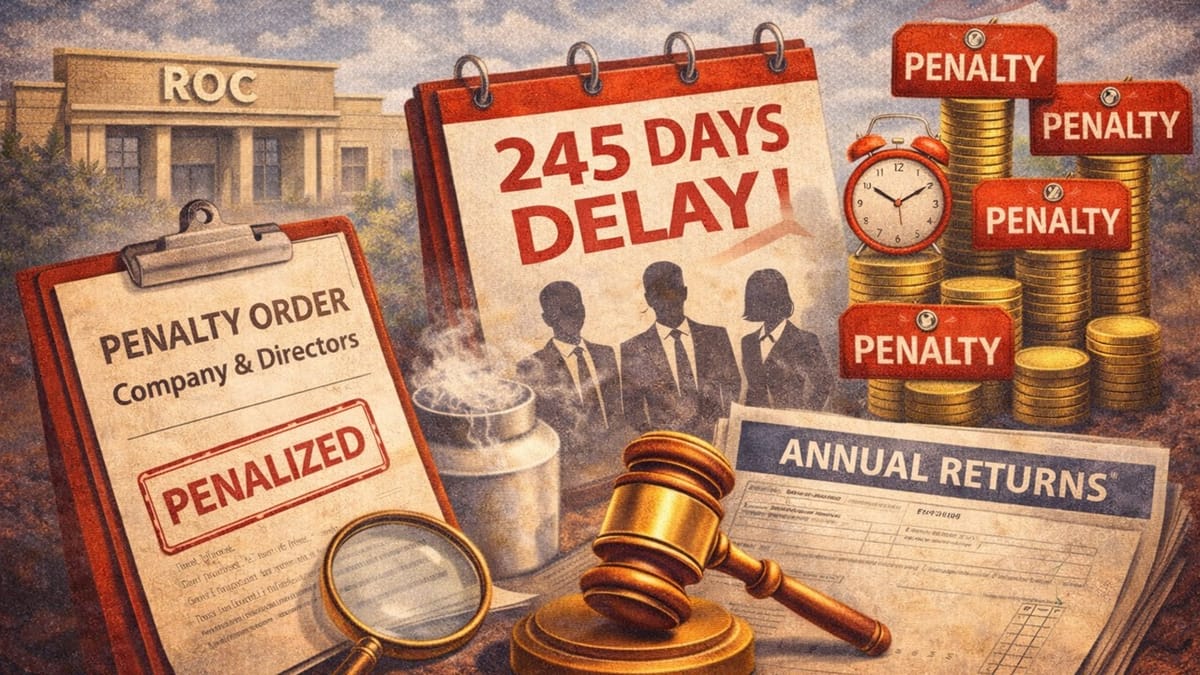 ROC Company and Directors Penalised for 245-Day Delay in Filing Annual Returns
