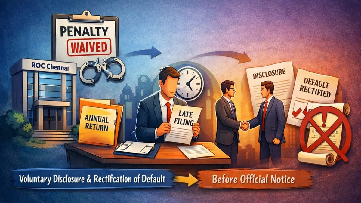 ROC Waives Penalty in Annual Return Filing Default Case Citing Voluntary Compliance 