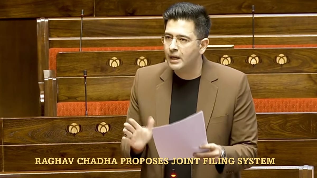 Raghav Chadha Proposes Joint ITR Filing System for Married Couples