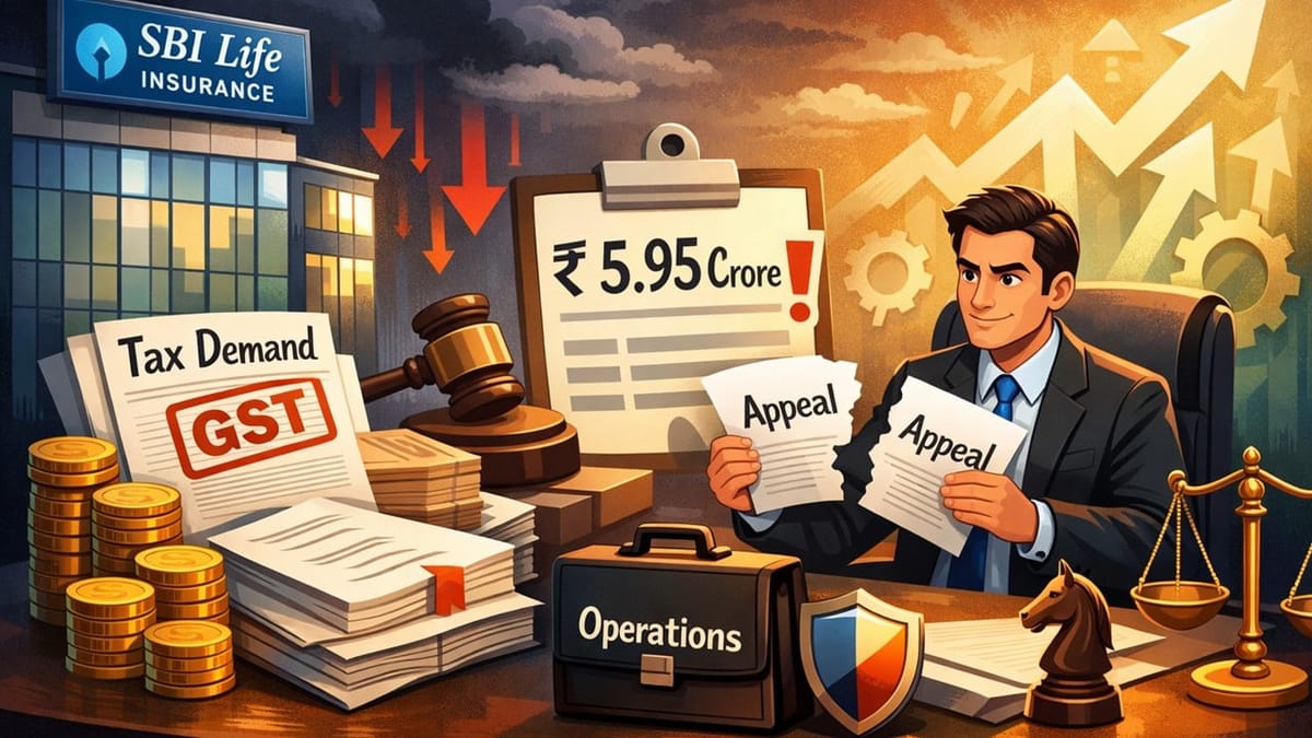 SBI Life Insurance Company Receives GST Demand of Rs 5.95 Crore; Says No Impact on Operations