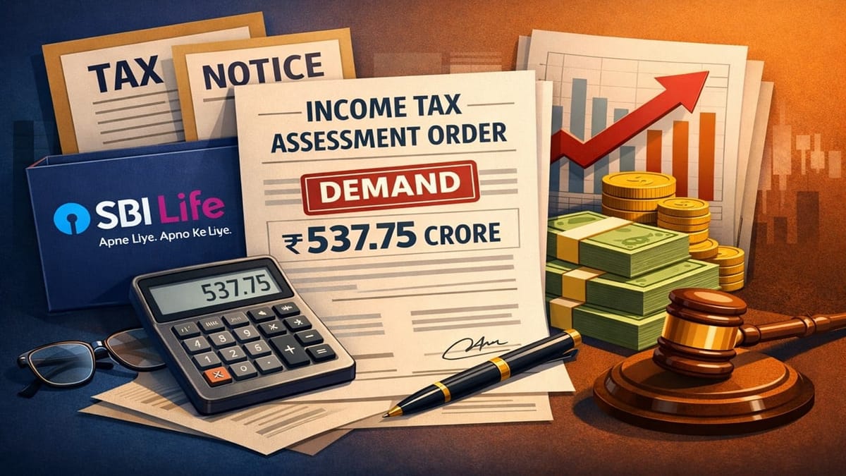 SBI Life Insurance Receives Income Tax Assessment Order Raising Rs 537.75 Crore Demand