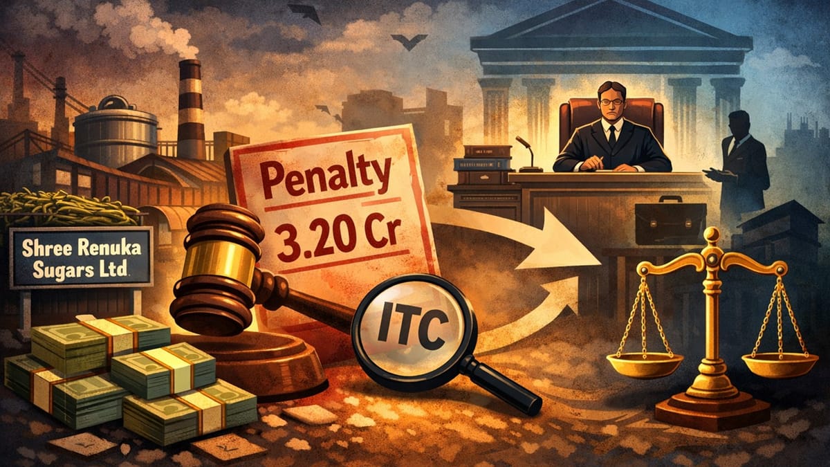 GST Department Penalises Shree Renuka Sugars for Wrongful Availment of ITC