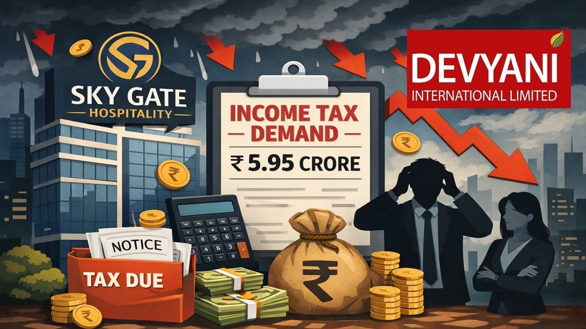 Sky Gate Hospitality Faces Income Tax Demand of Rs 5.95 Crores 