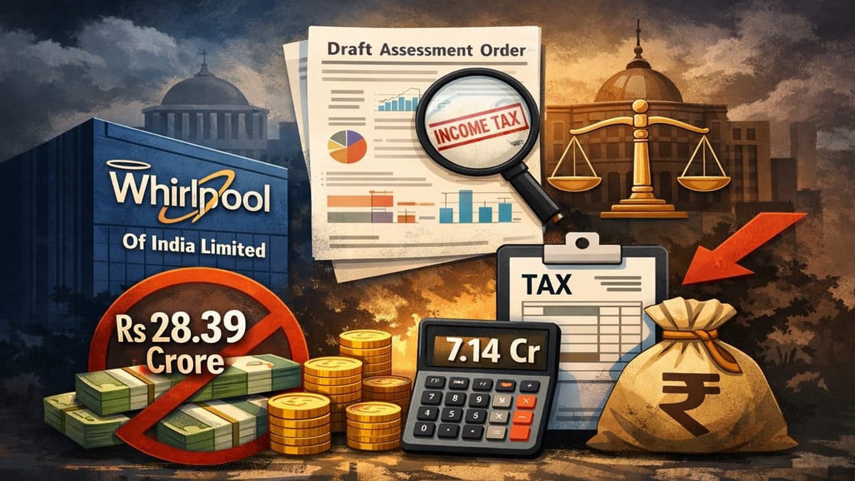 Whirlpool Of India Limited Faces Income Tax Scrutiny After Receiving Draft Assessment Order