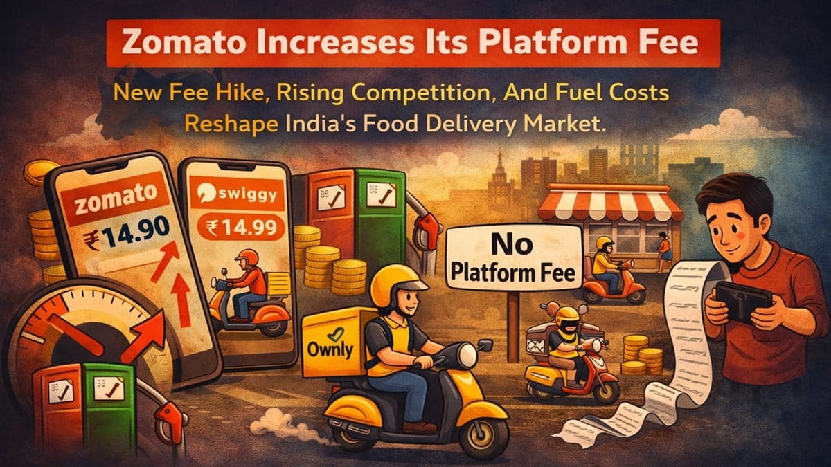 Zomato hikes platform fees amid Rising Competition, And Fuel Costs